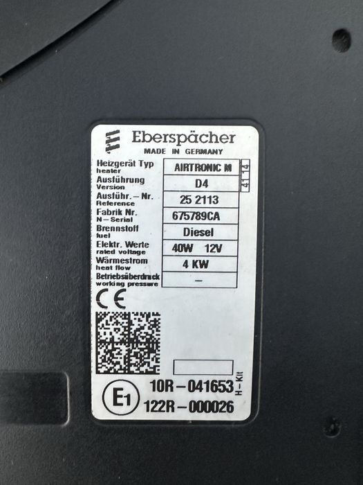 Автономки Eberspacher Airtronic D4 12В 12V 4KW Mercedes Sprinter
