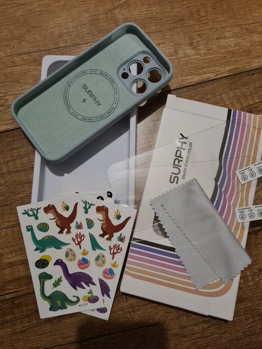 SURPHY Silikonowe etui do iPhone 15 pro folia ochronna
ochronną na wyś