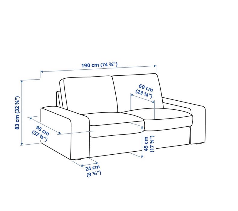 Sofá dois lugares bege - Kivik