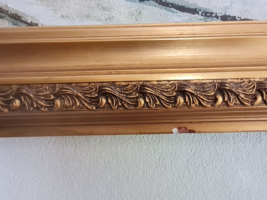 Tela pintada á mão emoldurado