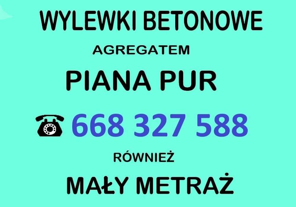 Wylewki maszynowe PIANA PUR agregatem mixokret betonowe Kielce