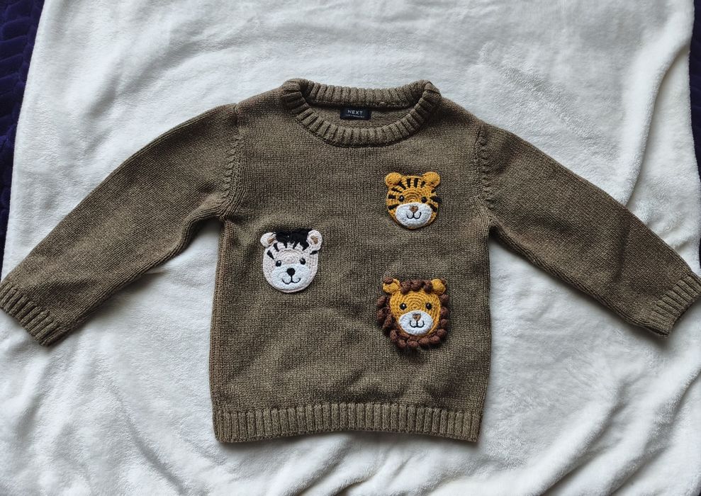 Джемпер next моделі kids' safari appliqué cotton graphic sweater 92