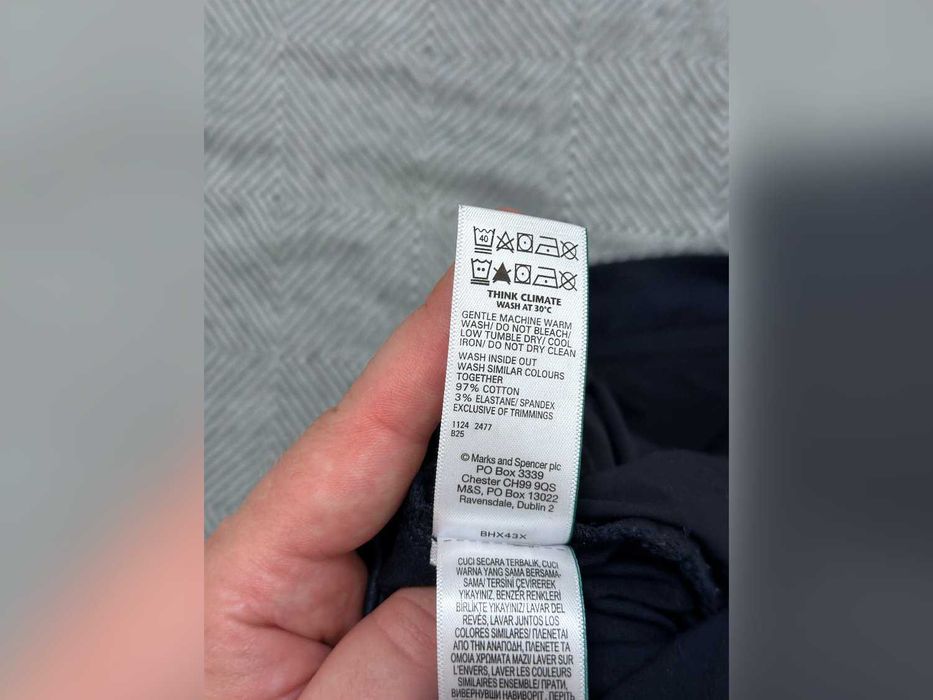 Spodnie granatowe bawełniane o prostym kroju L