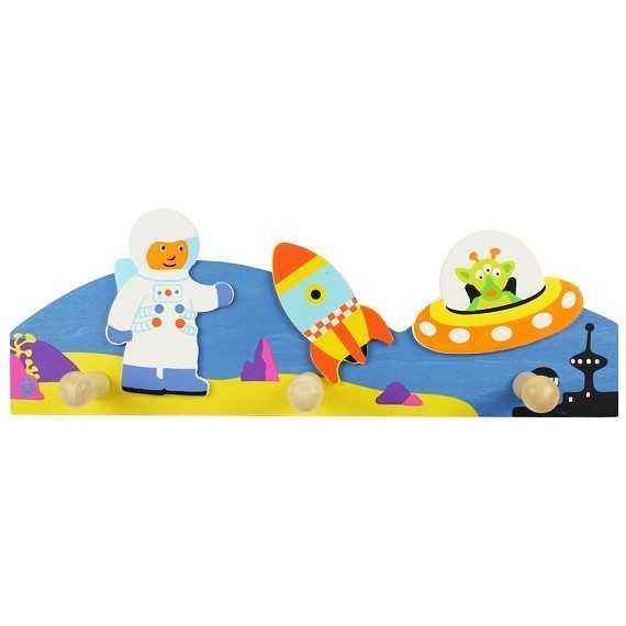 Wieszak drewniany dla dzieci Kosmos Bigjigs