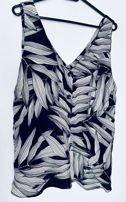 Bluzka koszulowa w kwiaty boho Wallis 44 XXL 100% wiskoza