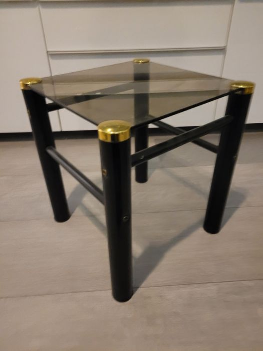 PRL Stoliczek Stolik Kwietnik szkło VINTAGE