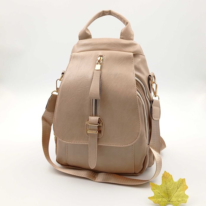 Plecak damski skórzany z klapą Mochila Bolsos biały