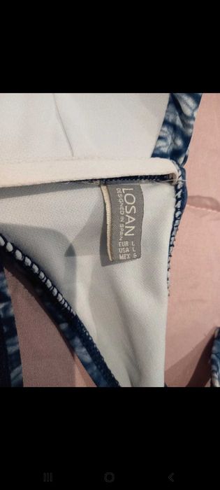 Bikini em tons de azul escuro, azul claro e branco - L - Losan