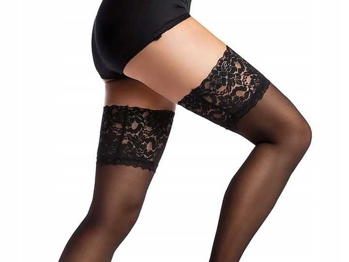 Pończochy samonośne 20 den wszystkie rozmiary od 1\2 do  PLUS SIZE 7\8