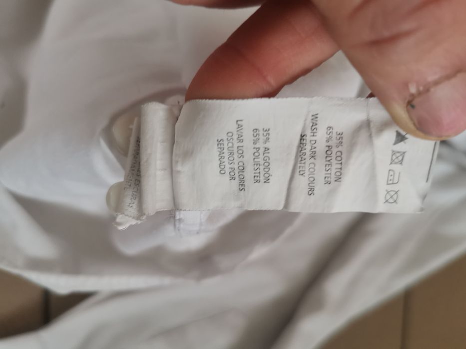 Koszula męska klasyczna biała elegancka regular fit 43cm 17" L