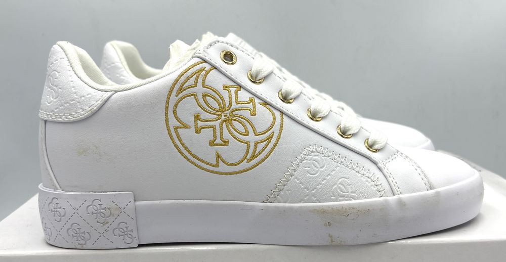 ‼️Nowe oryginalne sneakersy GUESS Pica białe 37 AZ144 trampki ekoskóra