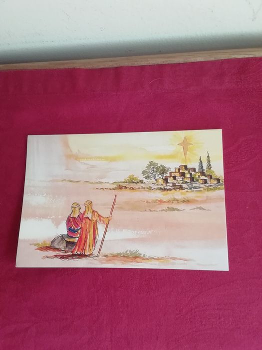 Postal de Natal, pintado com a boca