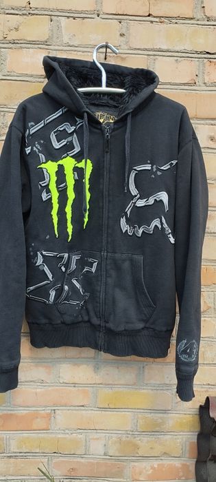Винтажная толстовка на молнии Monster Energy Fox Racing collab Ricky  Carmichael  Y2K