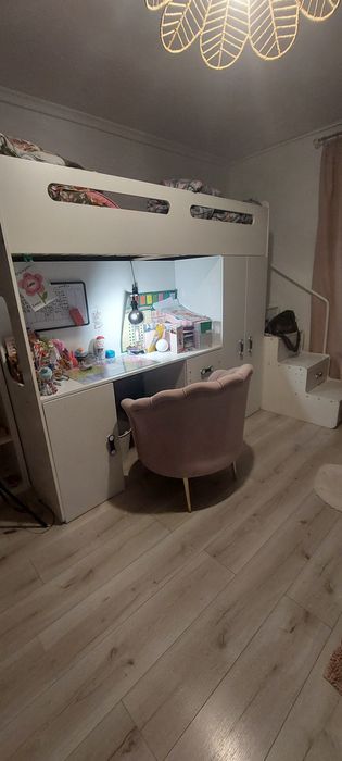 Łóżko piętrowe białe