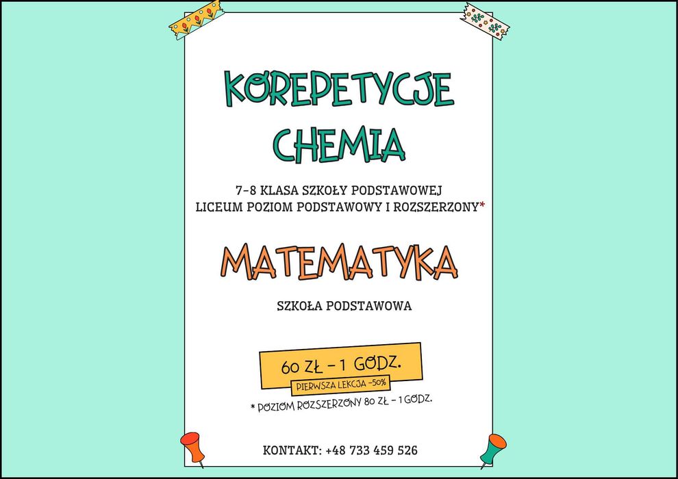 Korepetycje z Chemii i Matematyki | Online oraz Stacjonarnie (Gliwice)