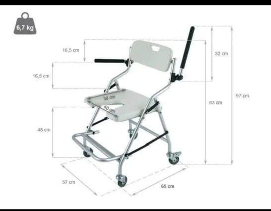 Cadeira de Duche com Rodas Dobrável -  (NOVA) 

85,00 € 

DESCRIÇÃO
 T