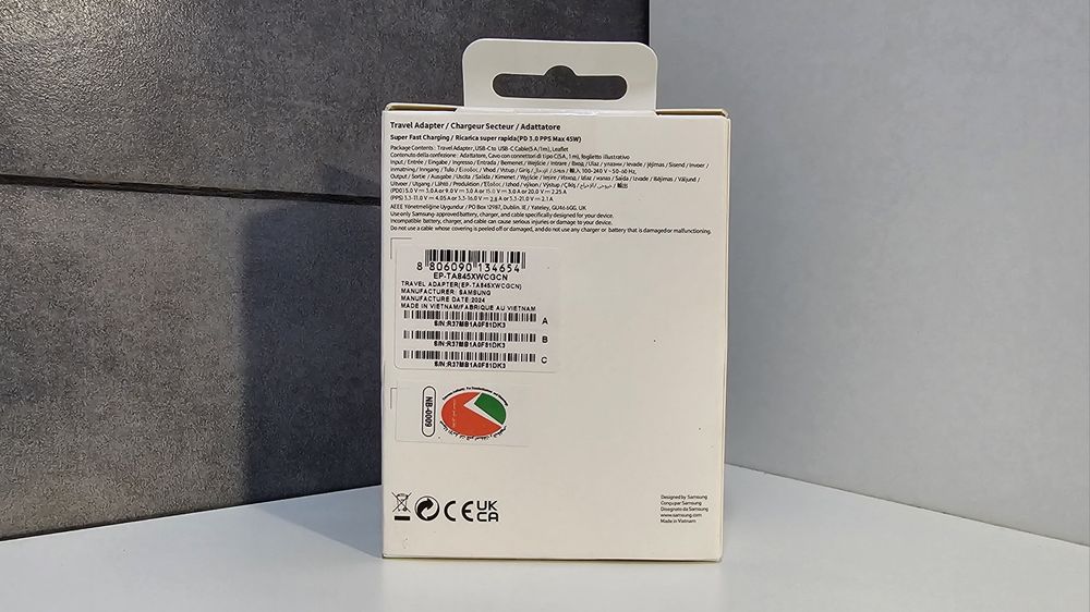 Ładowarka Samsung 45W PD Kabel C Szybkie Ładowanie