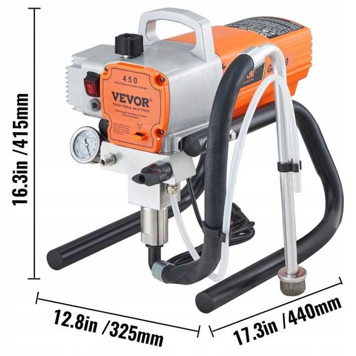 Краскопульт окрасочный аппарат Vevor/Чехія/1500Вт, 1,5л/хв,гідродинам