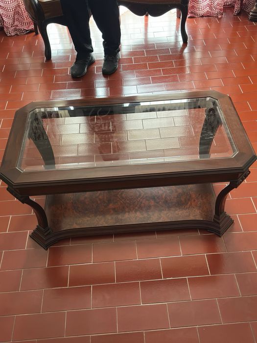 Mesa de centro sala de estar de madeira
