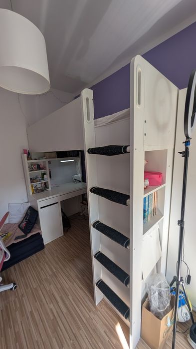 Łóżko IKEA SAMSTAD na antresoli,