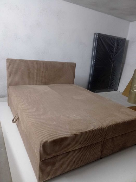 Łóżko kontynentalne tapicerowane 140/160/x200/SZTRUKS/WELUR/POJEMNIKI