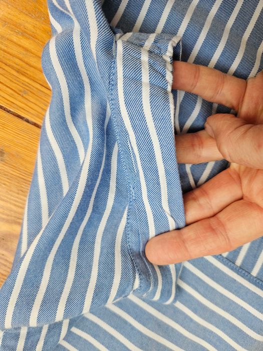 Bluzka koszulowa- koszula niebieska w paski