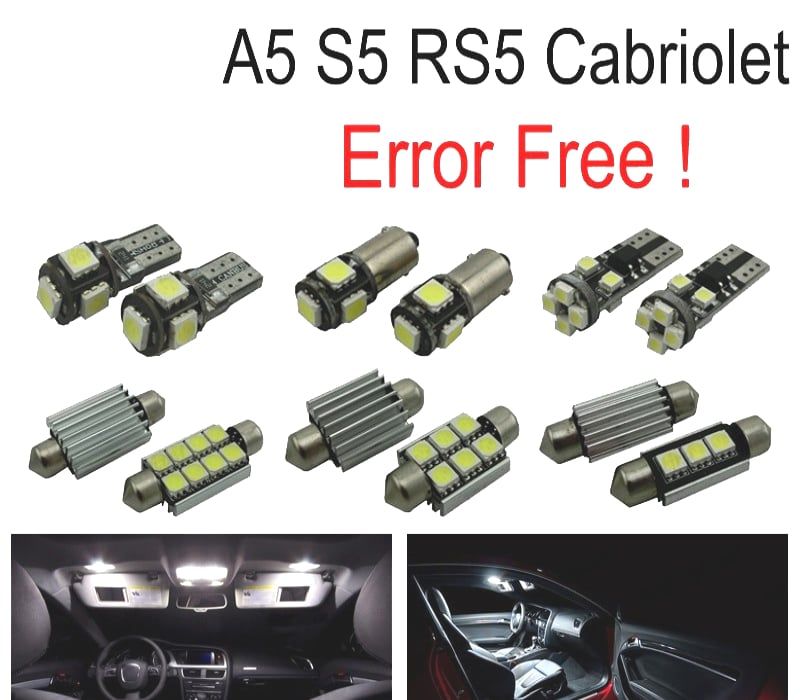 KIT COMPLETO 10 LAMPADAS LED INTERIOR AUDI A5 S5 RS5 CONVERTIBLE CABRIOLET 09-15