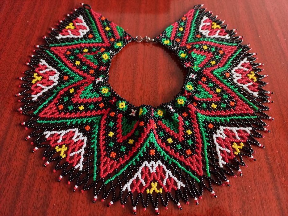 Українська силянка з чеського бісеру до вишиванки, намисто, кольє