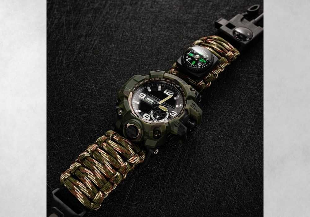 Унікальний Чоловічий водостійкий тактичний годинник  з компасом