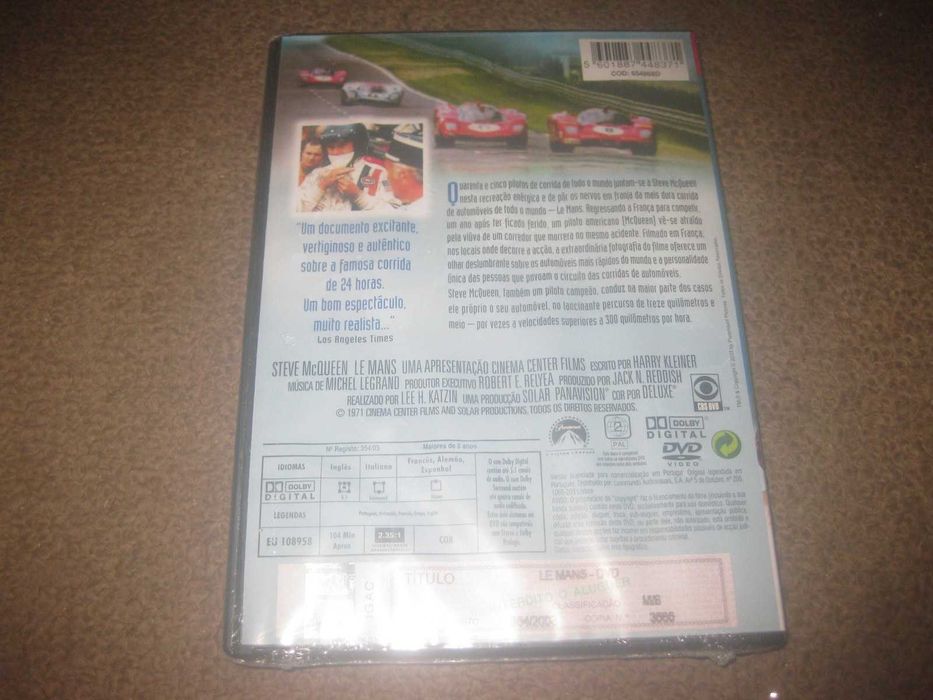 DVD "Le Mans" com Steve McQueen/Selado/Raro!
