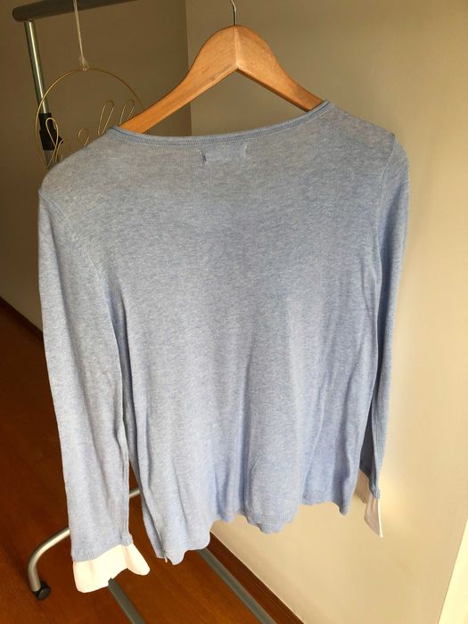 Camisola em tons de azul com flores, Springfield, Tamanho M