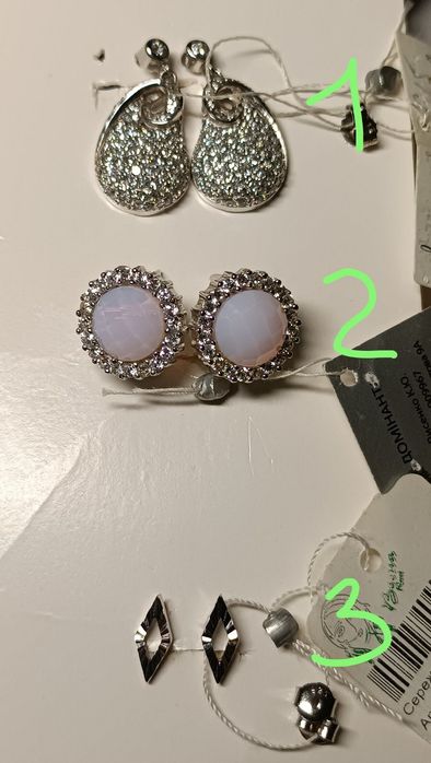 Срібні сережки з натуральним камінням