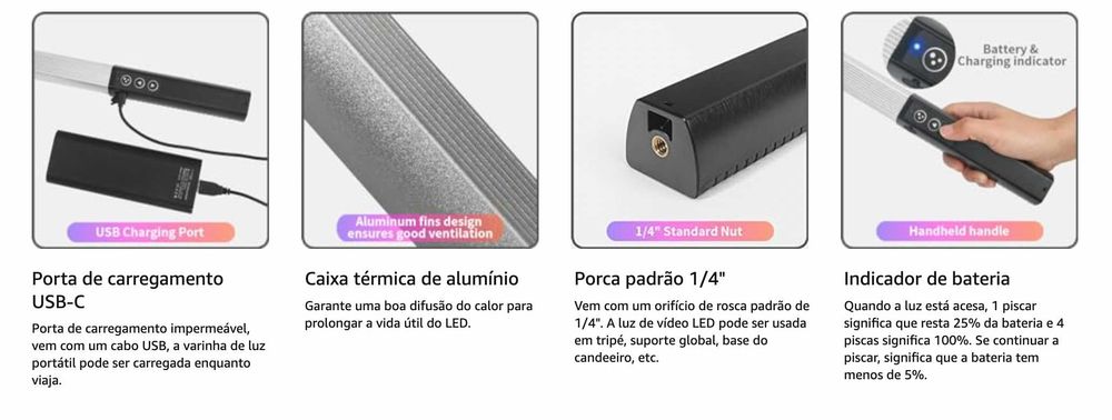 Varinha de luz LED portátil