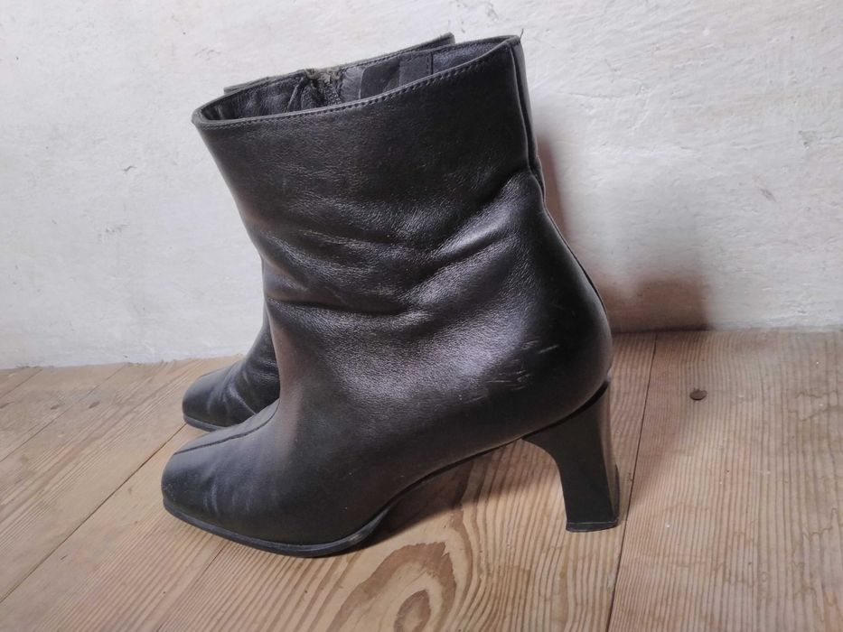Buty botki ecco czarne skóra