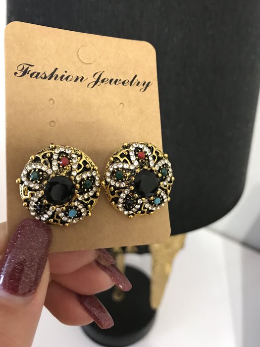 Kolczyki zapięcie angielskie retro vintage