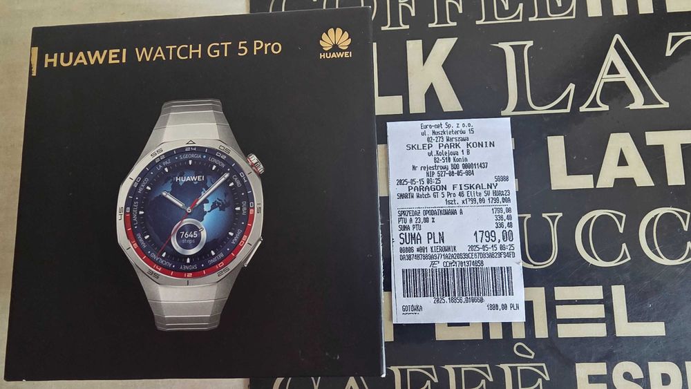 HUAWEI WATCH GT 5 PRO 46mm Elite jak NOWY EURO-NET GWAR.Producenta 24M! komplet