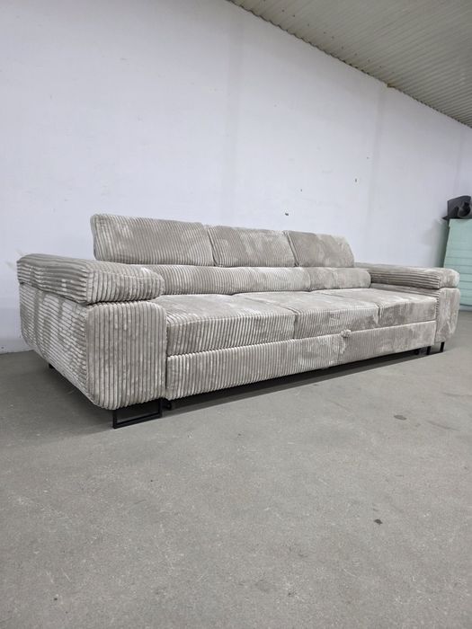 Sofa rozkładana prosto od producenta regulowane zagłówki sztruks