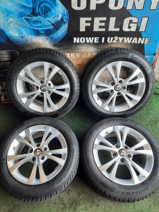 Koła zimowe 16 5×110 Alfa Romeo Saab Opel 205/55/16 Orginał 9mm czujniki