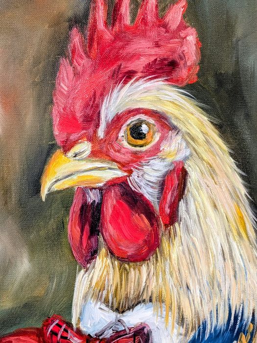 Quadro pintado a óleo, 90x50 cm