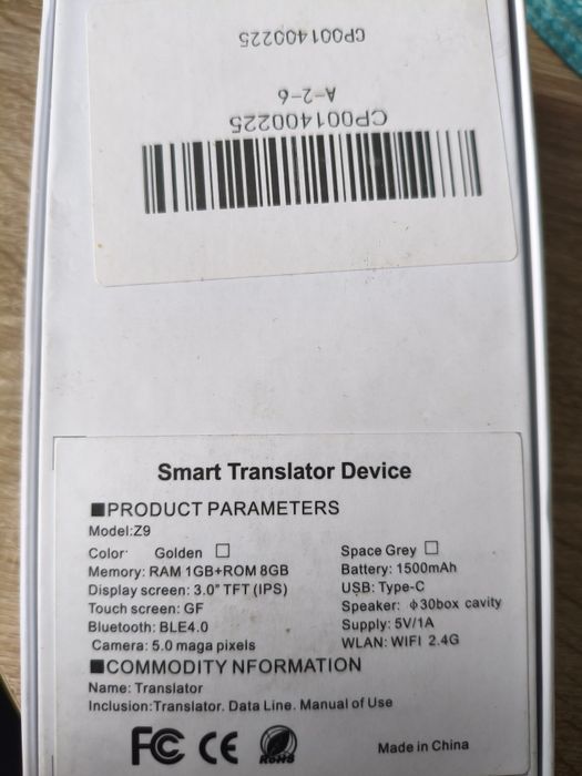 Elektroniczny tłumacz Translator Mowy Z9 | 137 języków