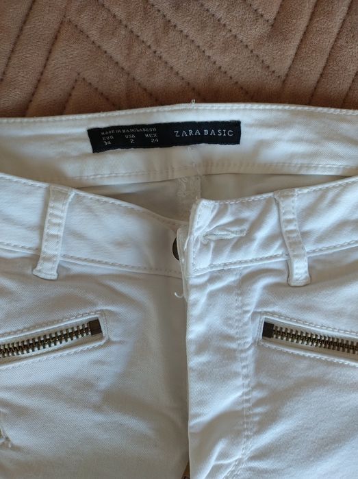 Spodnie białe Zara 34