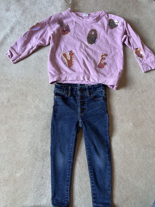 Gap, ZARA komplet spodnie bluza dla dziewczybki 116
