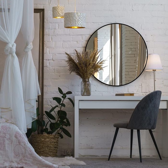 Lustro Okrągłe Czarne Loft ścienne na ścianę wiszące Lusterko Anyhi