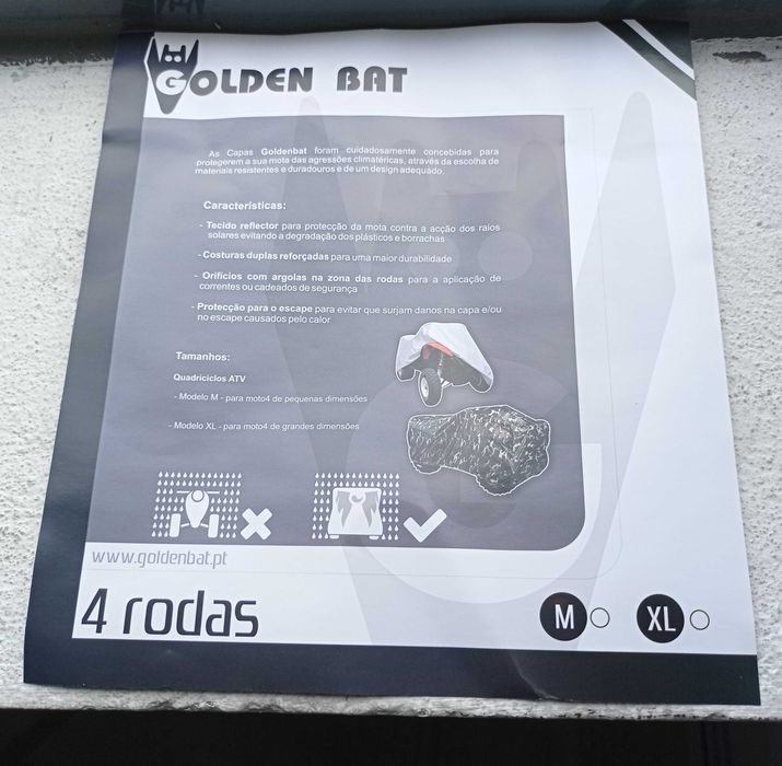 Capa de chuva Golden Bat para moto 4 tamanho M  -  Novas