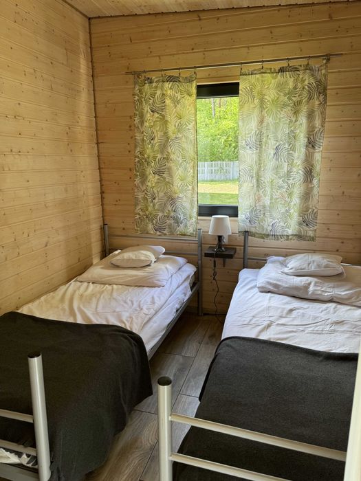 Nowoczesne domki nad jeziorem wynajem Anastazewo klimatyzacja 6 osób