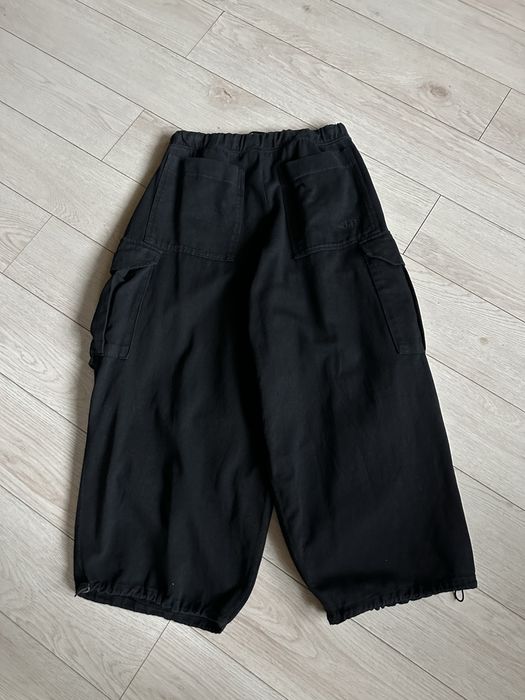 Широкі чорні чоловічі оверсайз карго штани з карманами cargo baggy Л L