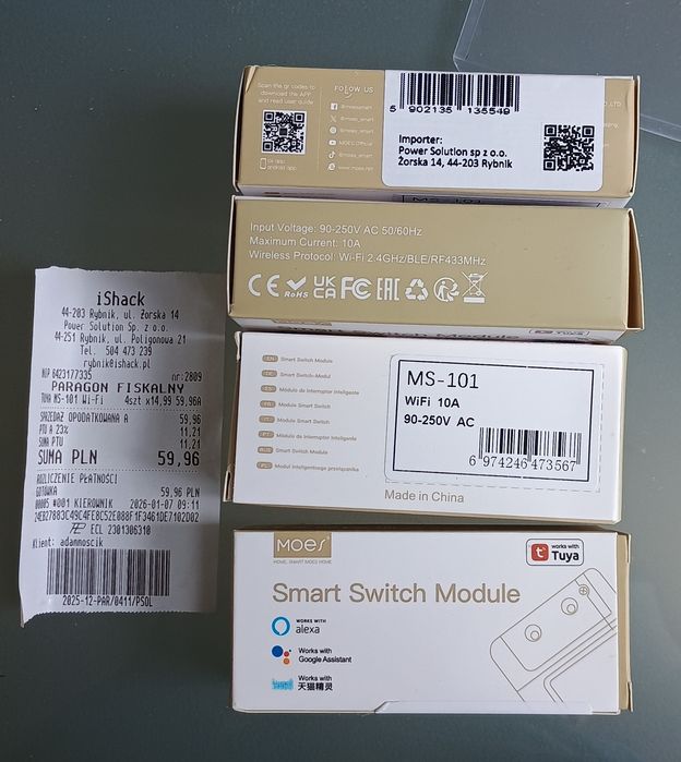 4x Tuya Smart Switch Module