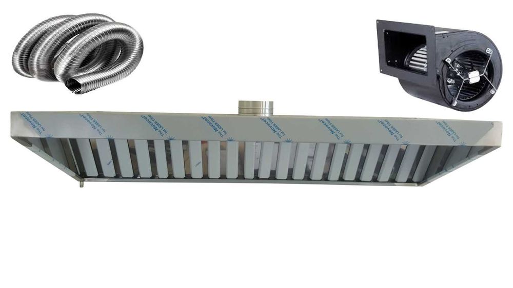 Okap Gastronomiczny Skośny w górę 200x70x40 Filtry Turbina Rura