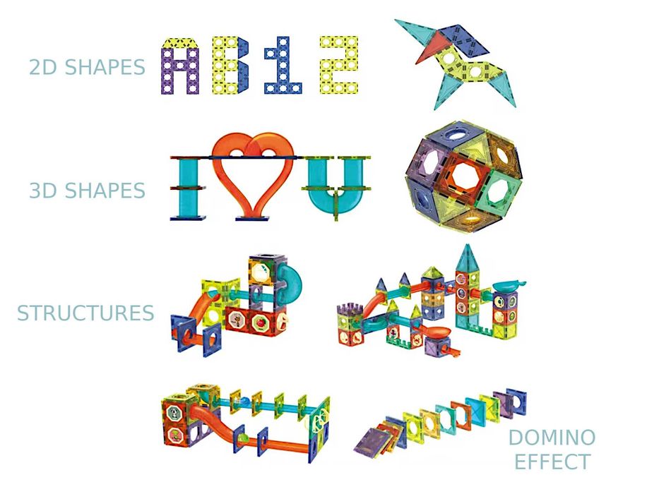 Brinquedos Magneticos conjunto de blocos 110 peças Marble Run (novo)