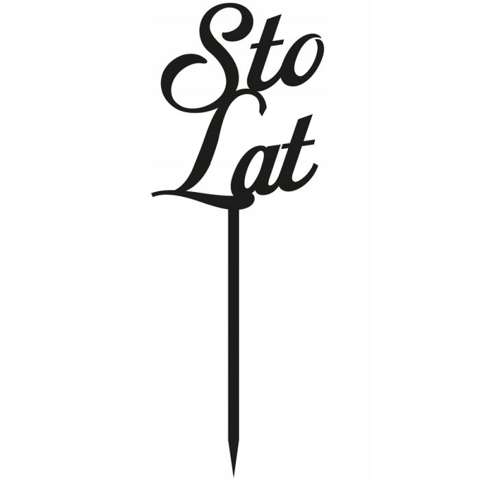 Topper Na Tort Czarna Pleksa - Sto Lat